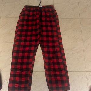 Red and black plaid pajamas